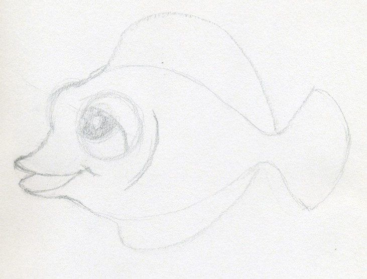 cartoon eyes drawing. Real cartoon fish drawing