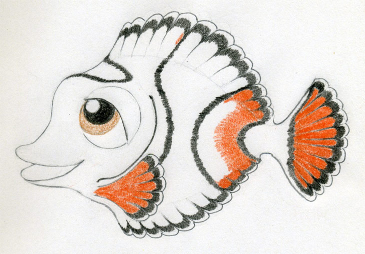 Cartoon Fishes Kissing. how to draw a realistic fish