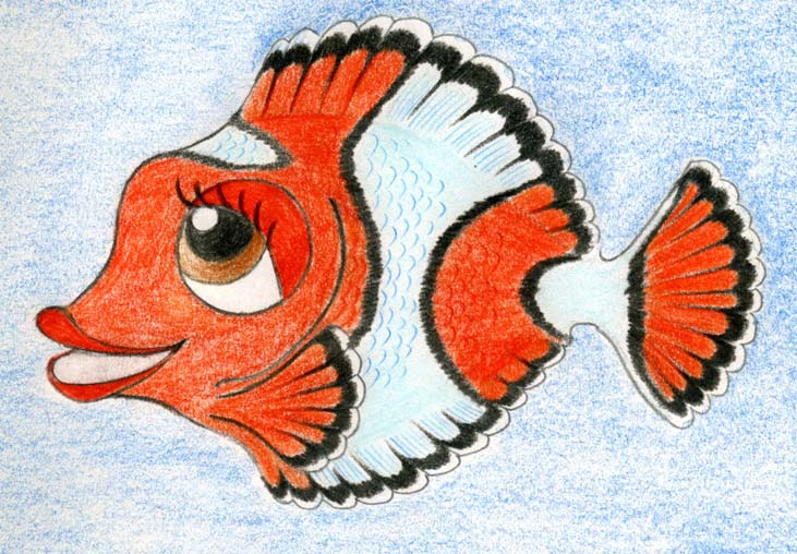 goldfish cartoon drawing. Cartoon Fish Drawing)