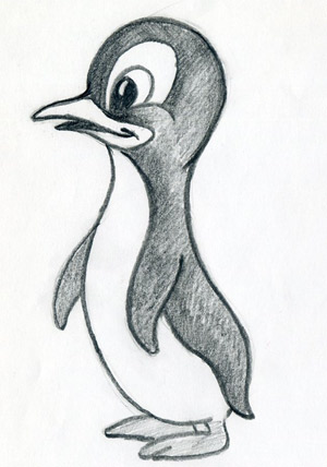 Let’s Draw Cartoon Penguin. Cute!