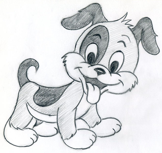 Cute Easy Puppy Drawing Cartoon