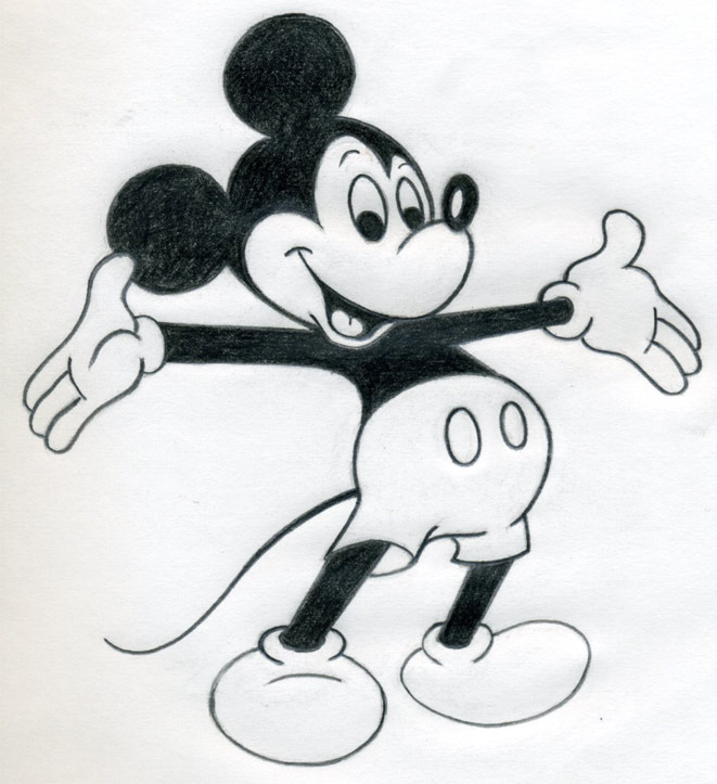 black and white mickey mouse head