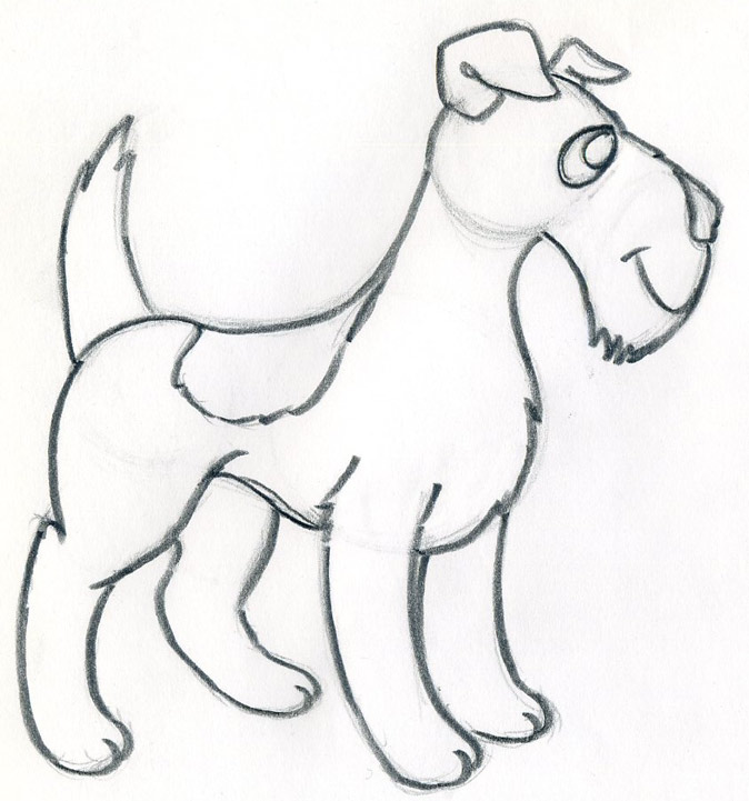 How To Draw An Easy Cartoon Dog