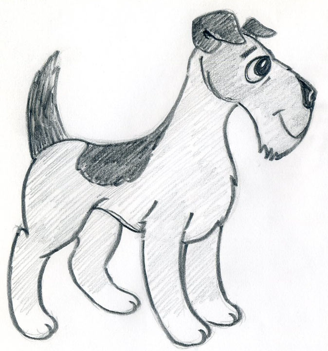 Easy Cartoon Dog Drawing