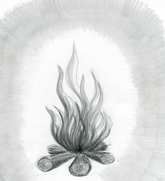 Pencil Drawings Fire Flames