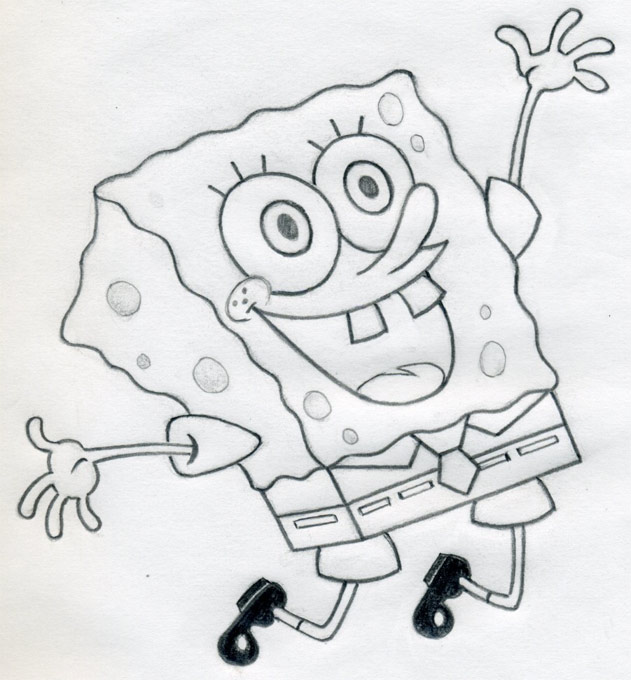 how to draw cartoons characters. How to draw spongebob in 6