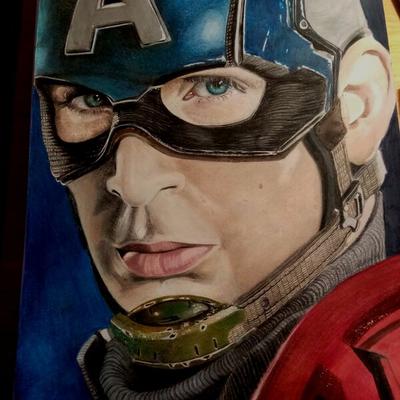 My first color portrait it's Chris Evans captain America