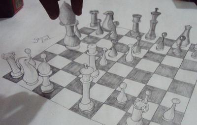 3D drawing chess  3d drawings, Realistic drawings, Drawings