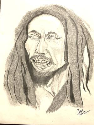 fond-deer425: Bob Marley Portrait , Pencil Designed Sketch , Watercolor  Splashes , Blueprint Concept Art , Architectural Rendering , Watercolor  Style , White Paper Background