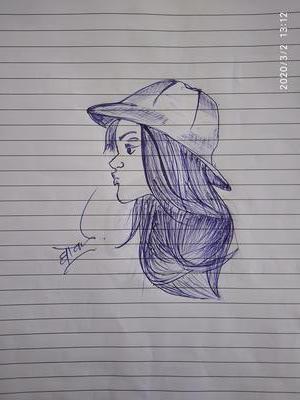 Girl with cap Drawing by Praisy S  Pixels