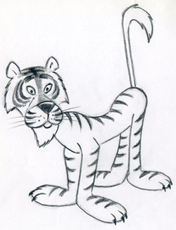How To Draw Cartoon Tiger In Few Easy Steps.
