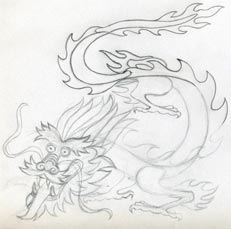 Учимся рисовать китайского дракона шаг за шагом
