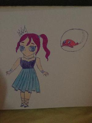 Drawing of a princess and blobfish