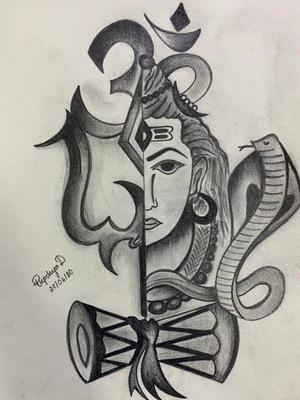 simple God bholenath pencildrawing/Mahashivratri drawing - YouTube