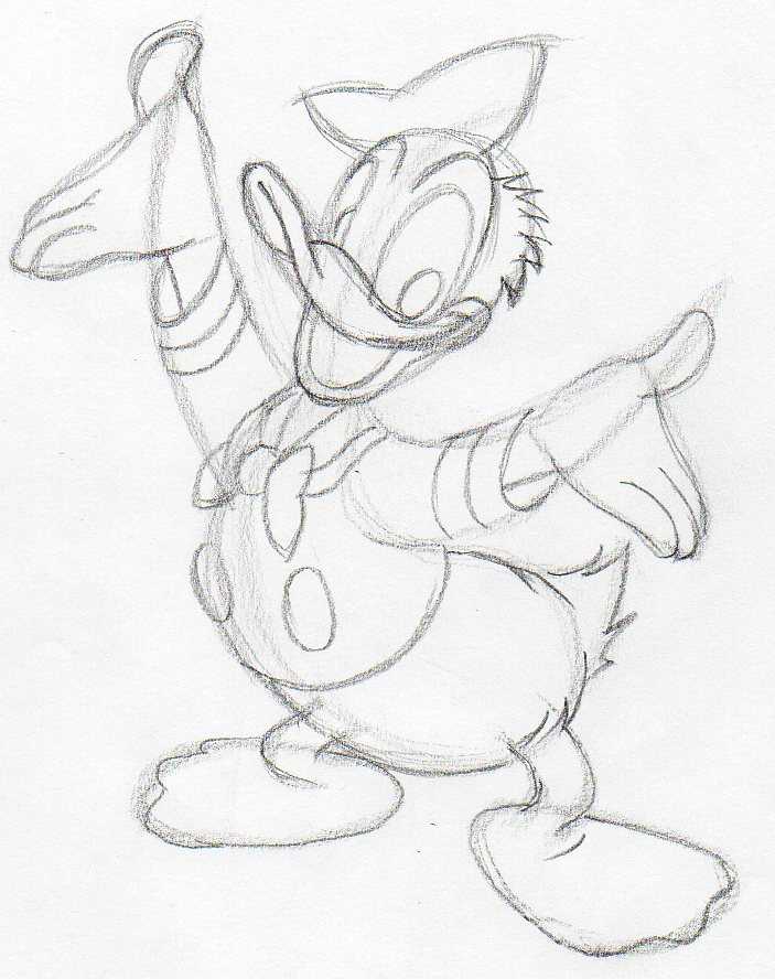 Cute donald duck sketch drawing for coloring Vector Image