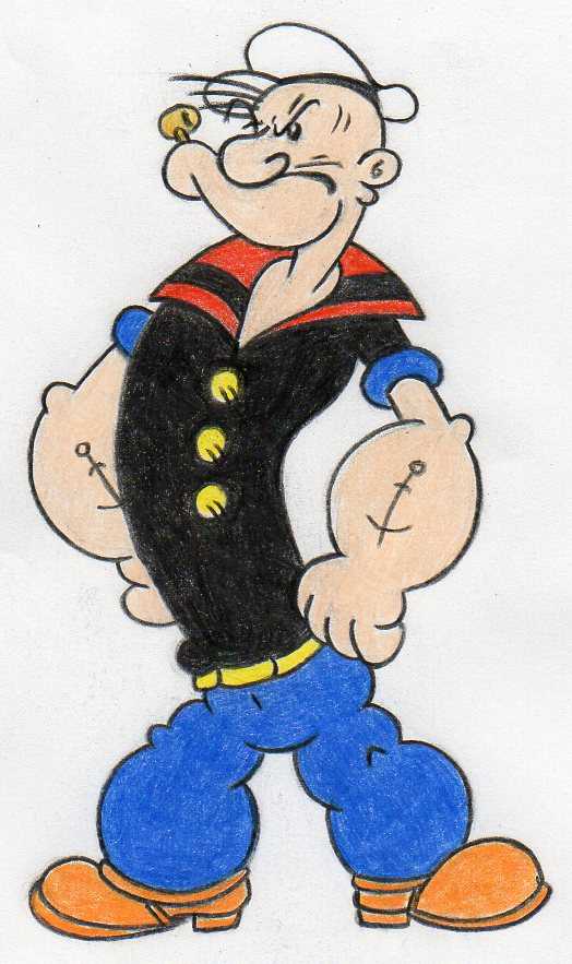 Popeye drawing - trying to learn inking and watercolor pencils and  everything else about drawing. : r/learntodraw