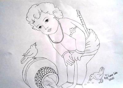 Draw to draw Krishna ji in easy way - Brainly.in-saigonsouth.com.vn