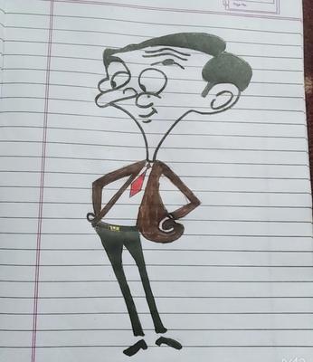 Pencil Color Sketch Of Mr Bean  DesiPainterscom