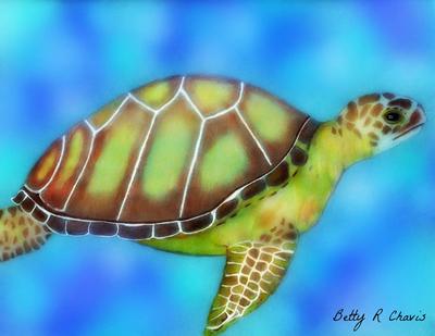 My colored pencil drawing of a sea turtle
