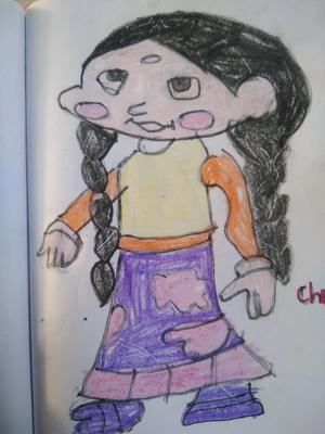 Home-Spun-Around: Saturday Art School: On Request- How to Draw Chutki (of  Chhota Bheem fame)