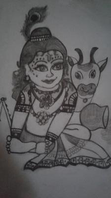 Baby Krishna drawing : r/drawing