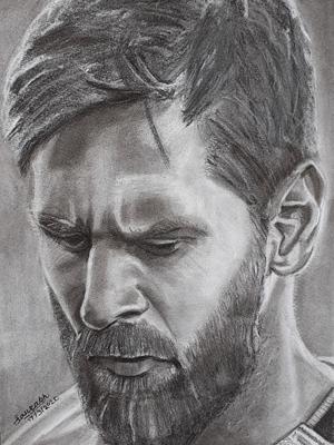 Realistic Drawing of Messi