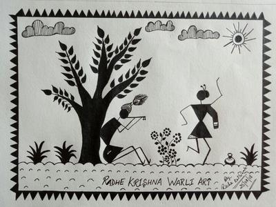 Warli Art Wood Wall Art by designsbygulmohars | Society6-saigonsouth.com.vn